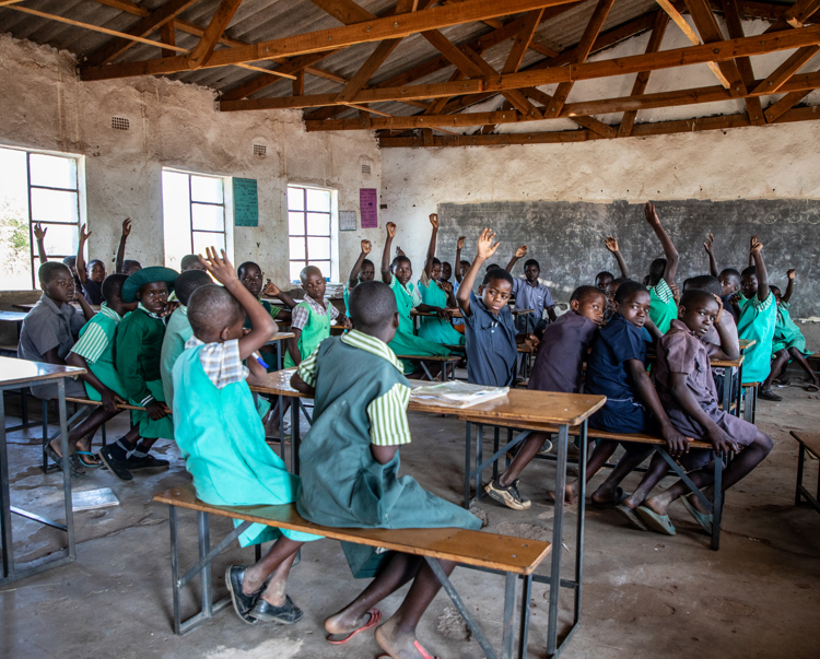 A group of children in a risk education class, Zimbabwe