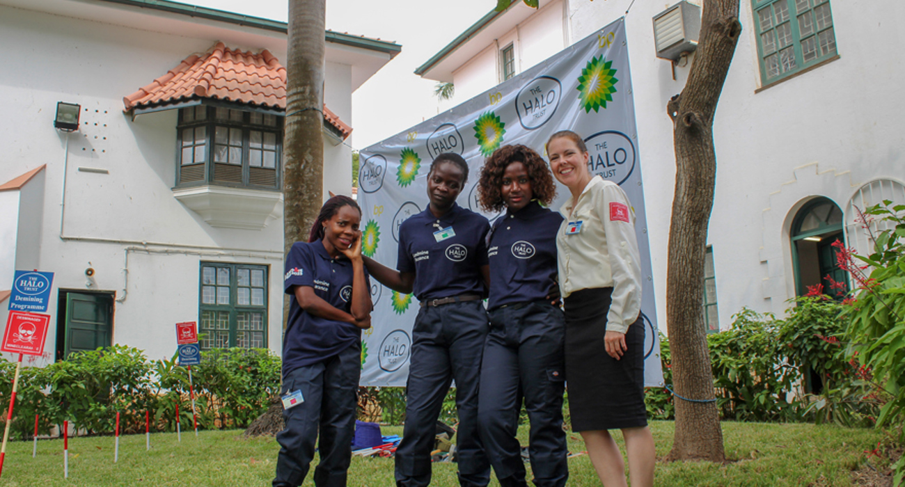 A group of HALO Trust staff at the BP Angola grant signing ceremony in Luanda