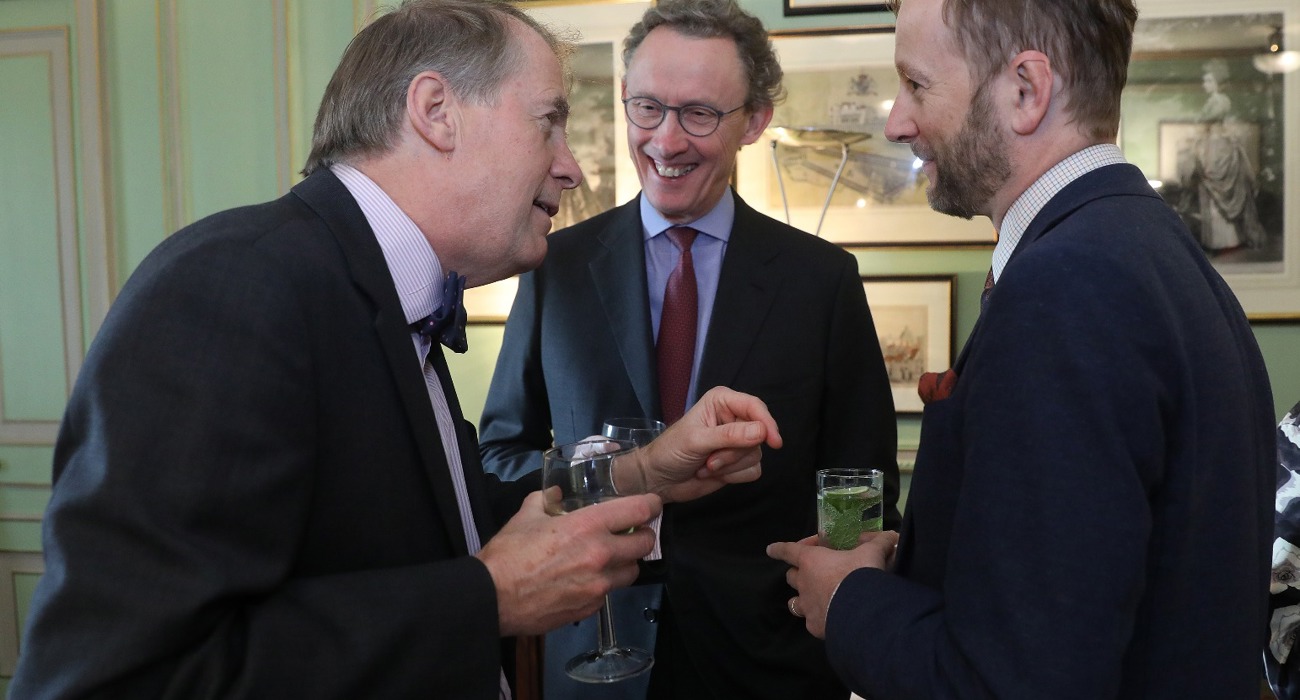 Guests celebrate The HALO Trust's 30th anniversary during a drinks reception at Dover House