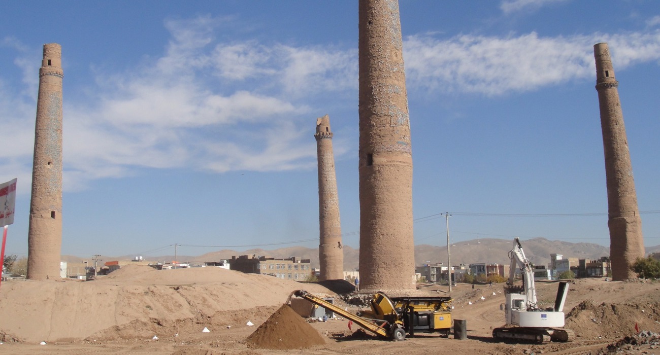 The minarets of the madrasa of Husain Baiqara, built by Sultan Baiqara in the 15th century
