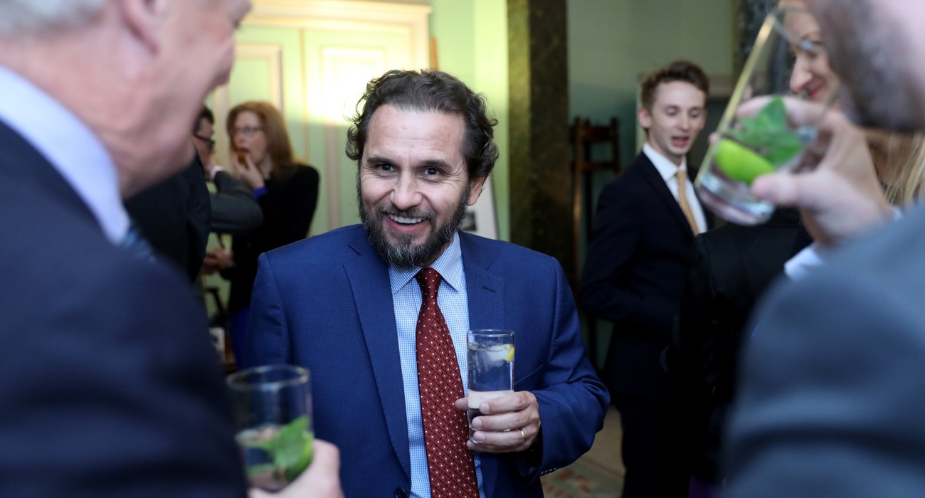 Guests celebrate The HALO Trust's 30th anniversary during a drinks reception at Dover House