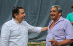 Two men having a friendly conversation 