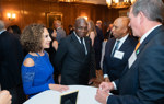 Guests and delegates talk at the UN and HALO Trust event