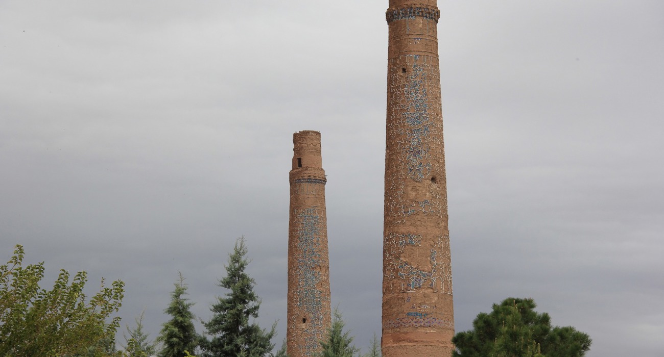 The minarets of the madrasa of Husain Baiqara, built by Sultan Baiqara in the 15th century