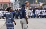 Prince Harry stands on the spot where his mother, Princess Diana, walked in a HALO minefield in 1997 in Angola
