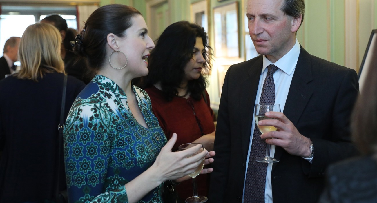 Guests celebrate The HALO Trust's 30th anniversary during a drinks reception at Dover House