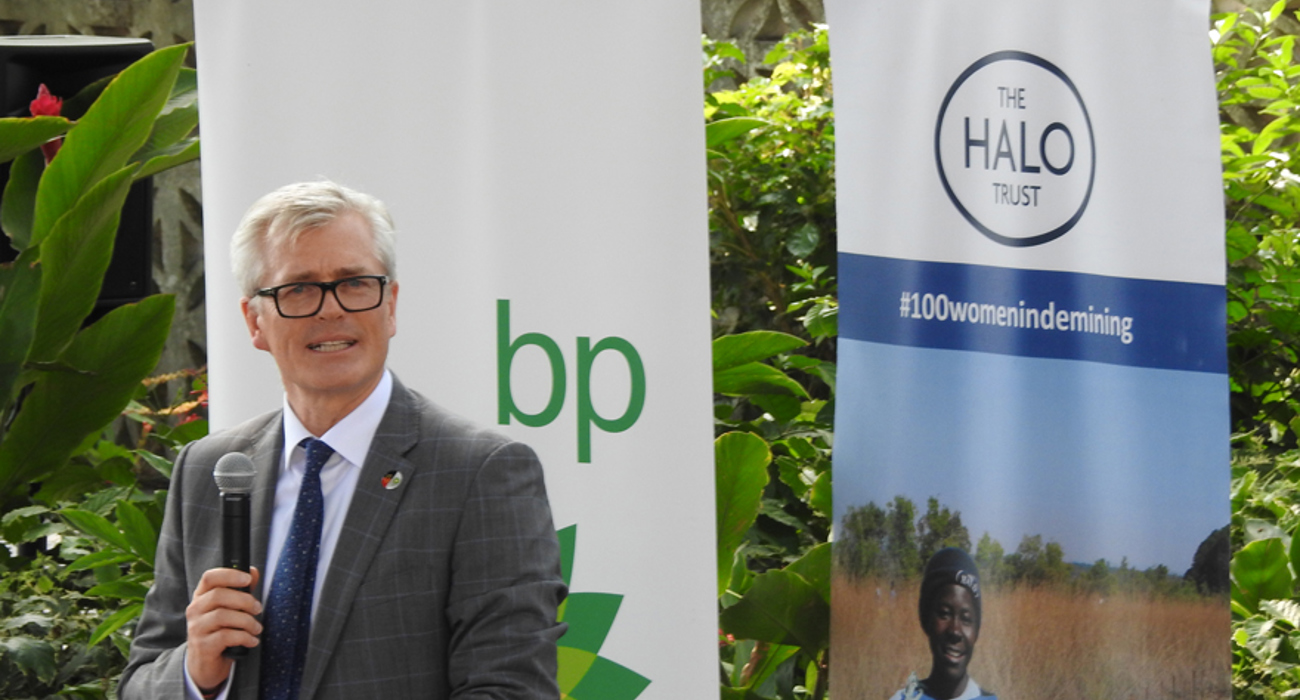 Stephen Willis, bp Angola Regional President, speaking at the bp Angola grant signing ceremony in Luanda