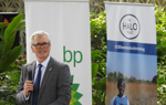Stephen Willis, bp Angola Regional President, speaking at the bp Angola grant signing ceremony in Luanda