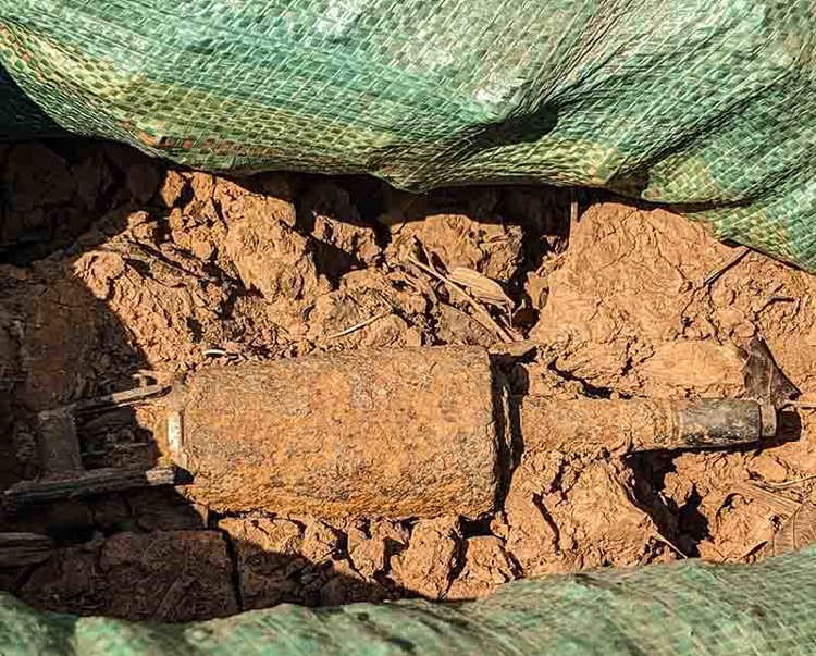 A rusted Mk118, reported by locals in Nabo Village in Laos