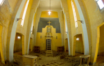 The bright main hall of the church