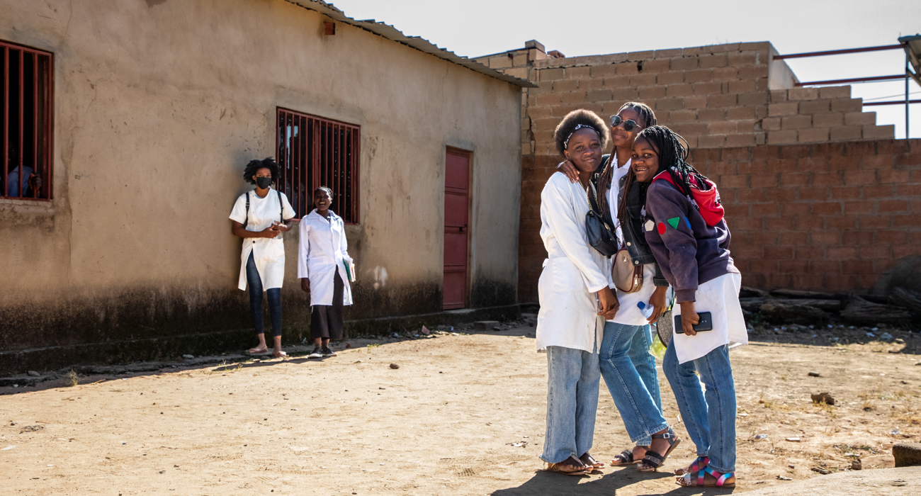 A group of kids having fun at Princess Diana School in Huambo
