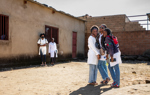 A group of kids having fun at Princess Diana School in Huambo