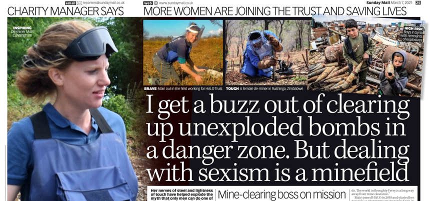 Photos of female HALO Trust deminers at work