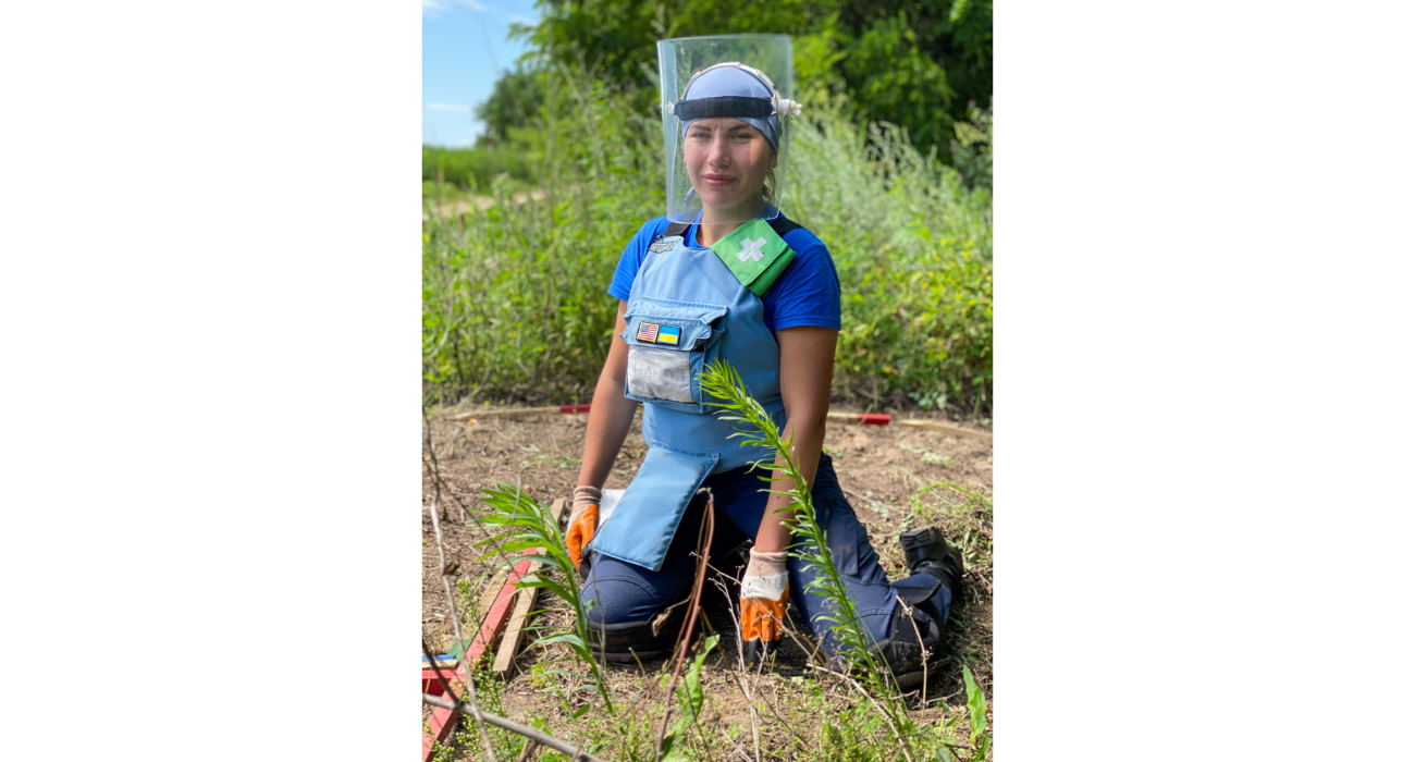 HALO deminer Lilia at work in Ukraine