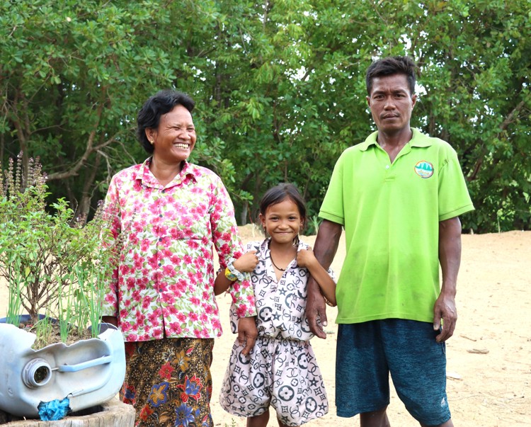 A family in Siem Reap who were helped by land clearance