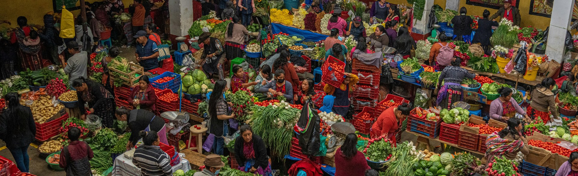 Busy food market in Guatemala