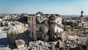 Destroyed buildings in Syria