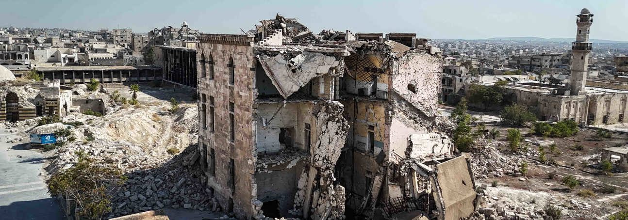 Destroyed buildings in Syria