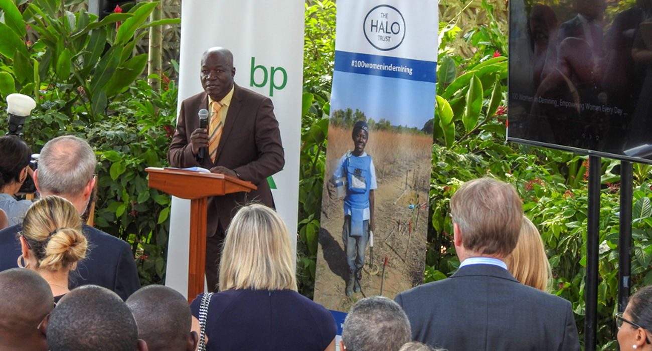 Dr. Adriano from the National Demining Commission of Angola (CNIDAH) at the bp Angola grant signing ceremony in Luanda