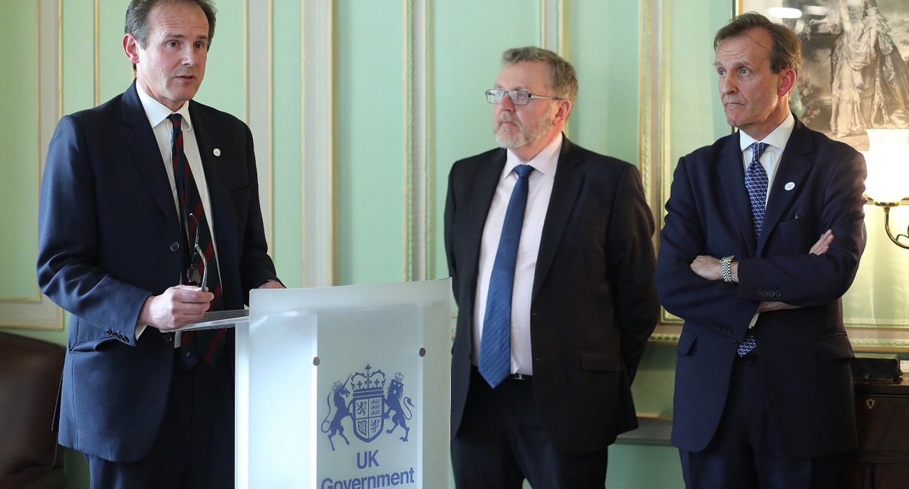 Guests celebrate The HALO Trust's 30th anniversary during a drinks reception at Dover House