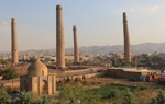 The minarets of the madrasa of Husain Baiqara, built by Sultan Baiqara in the 15th century