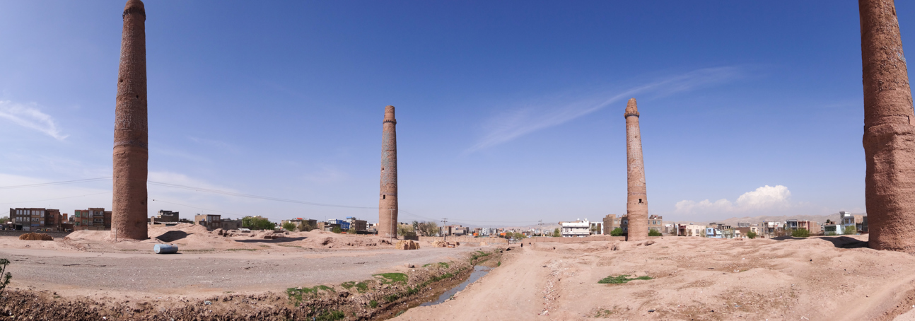 The minarets of the madrasa of Husain Baiqara, built by Sultan Baiqara in the 15th century