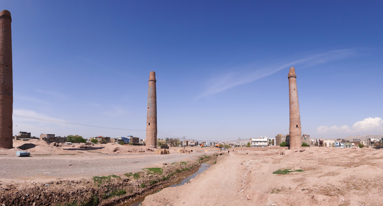 The minarets of the madrasa of Husain Baiqara, built by Sultan Baiqara in the 15th century