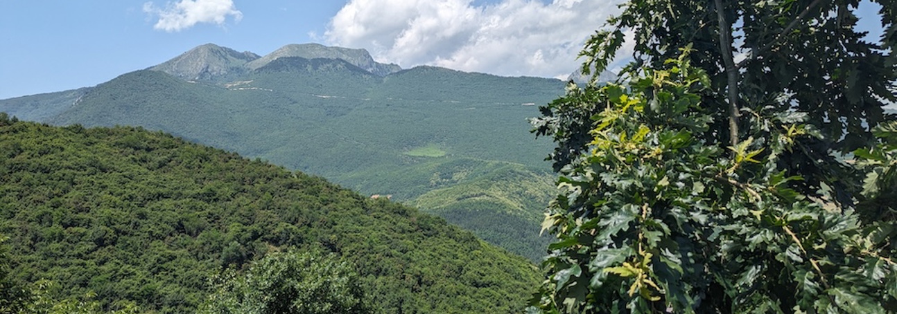 The green hills and mountains of the Kosovo landscape